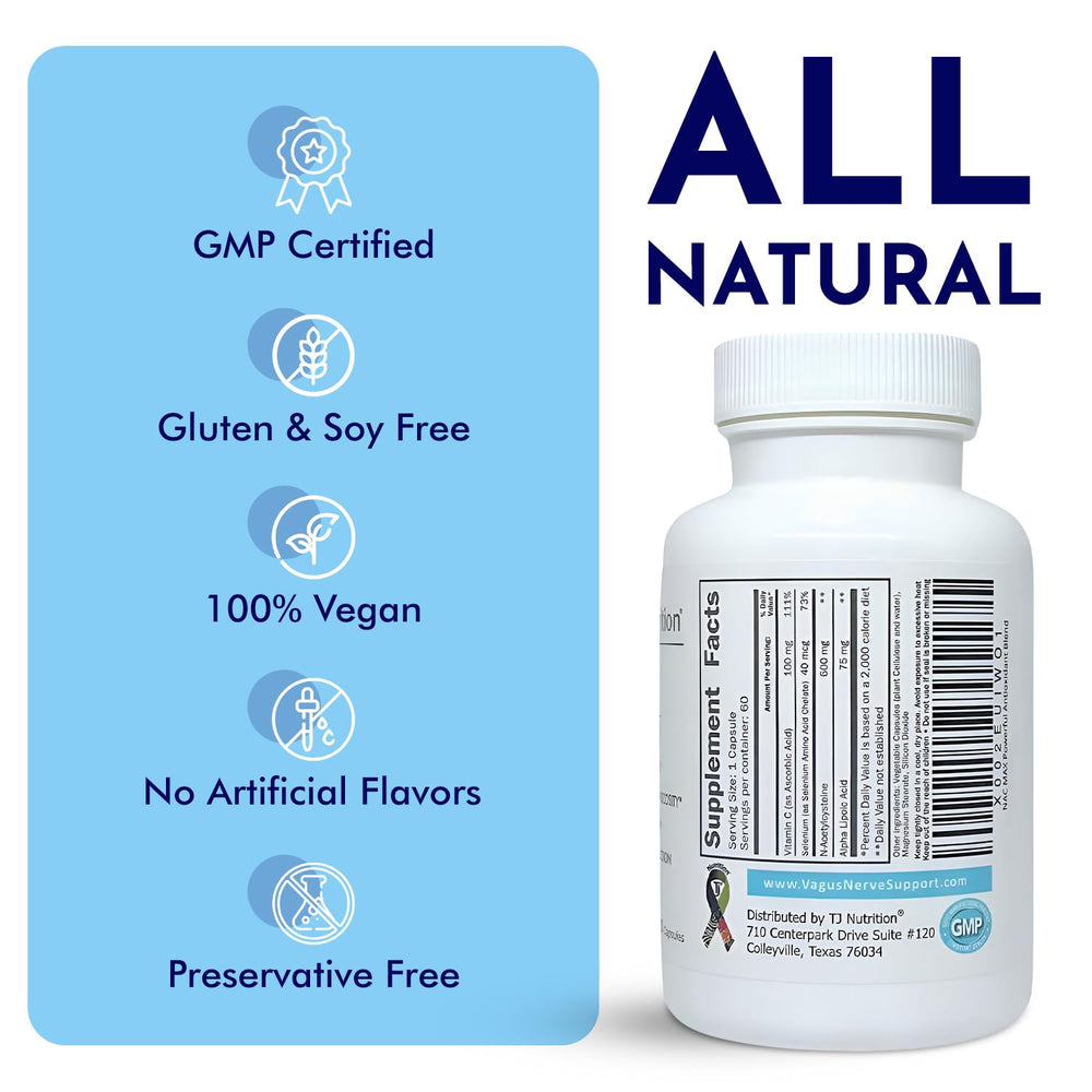 TJ Nutrition NAC MAX boxed packaging communicates purity and quality