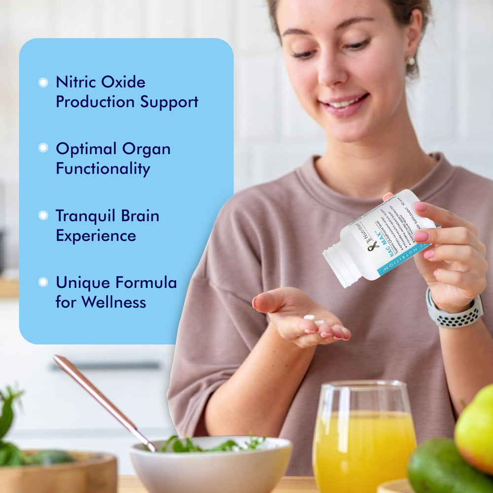 TJ Nutrition NAC MAX packaging mockup highlights gluten-free vegetarian capsules