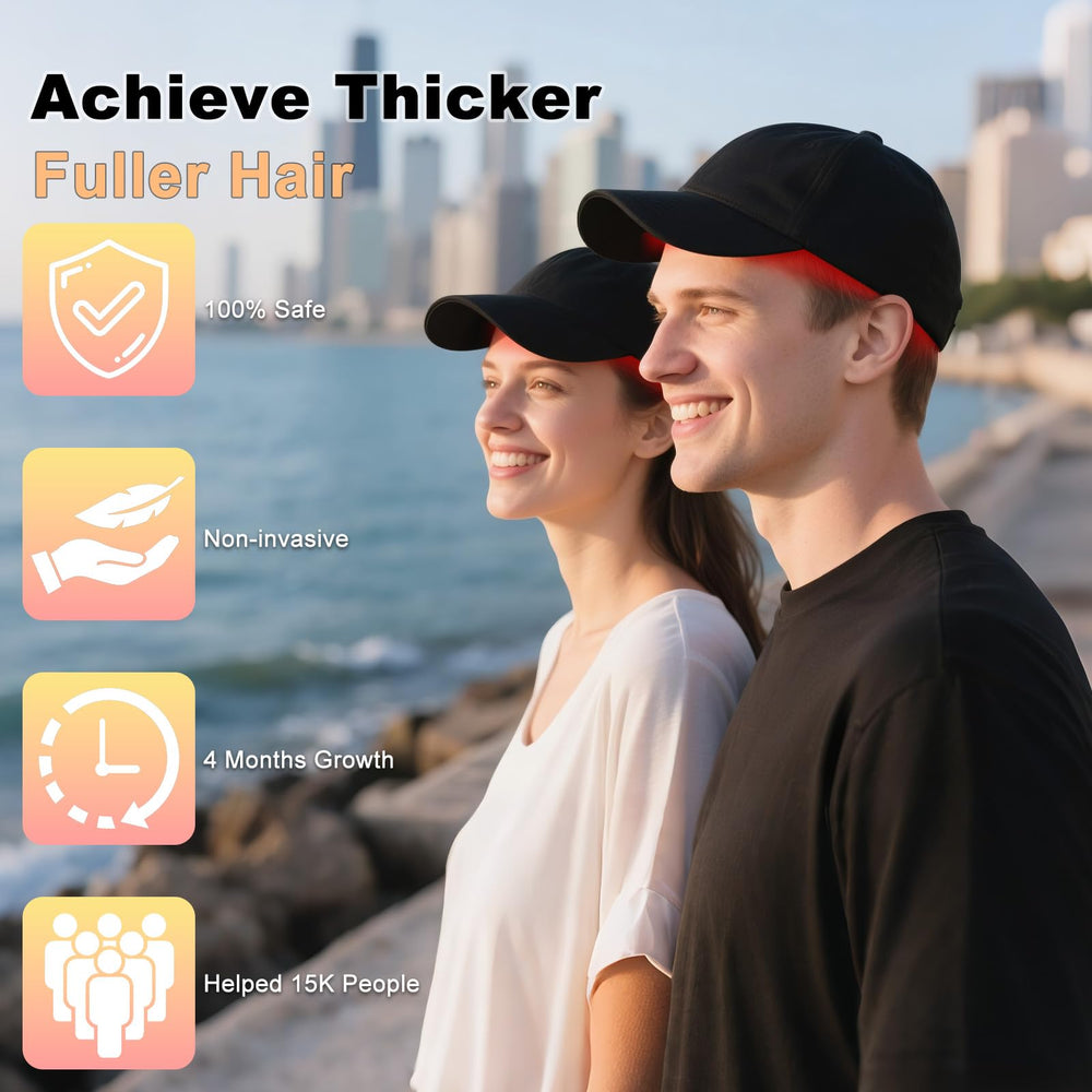 Tkcsoi red light therapy cap side view showing ergonomic design for comfort