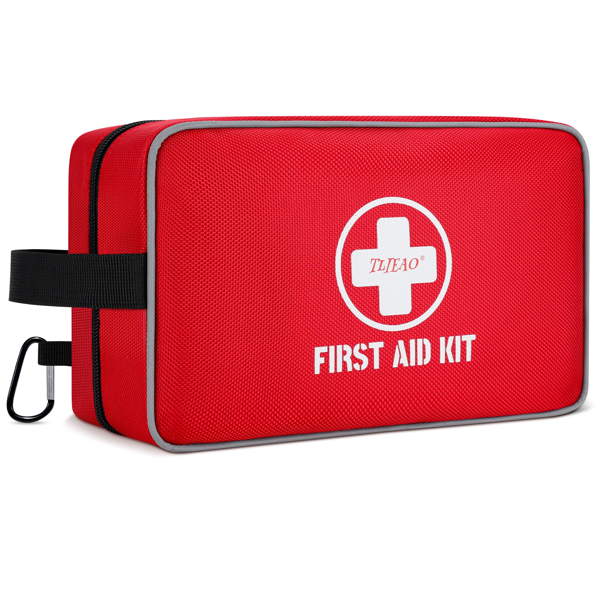 TLIEAO 330-piece first aid kit front view with organized compartments for quick access.