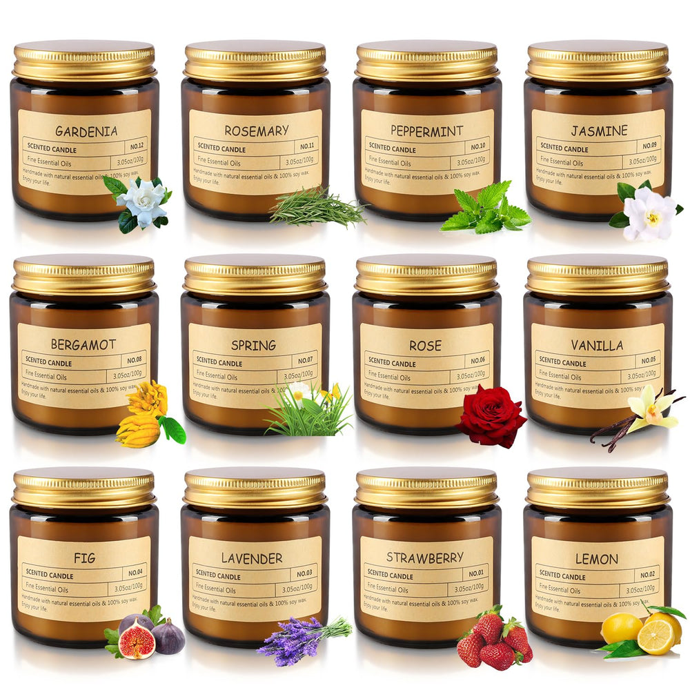 TLNFHRPI 12-piece scented candle set shown for versatile mood lighting