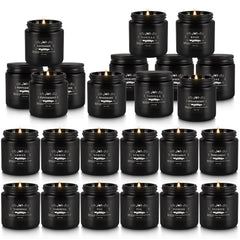 TLNFHRPI 24pc black candles Rosemary: herbaceous note for relaxing focus during work.