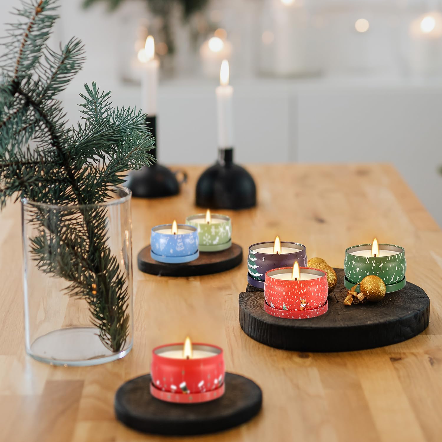TLNFHRPI personalized holiday display pairs jars and aromas.