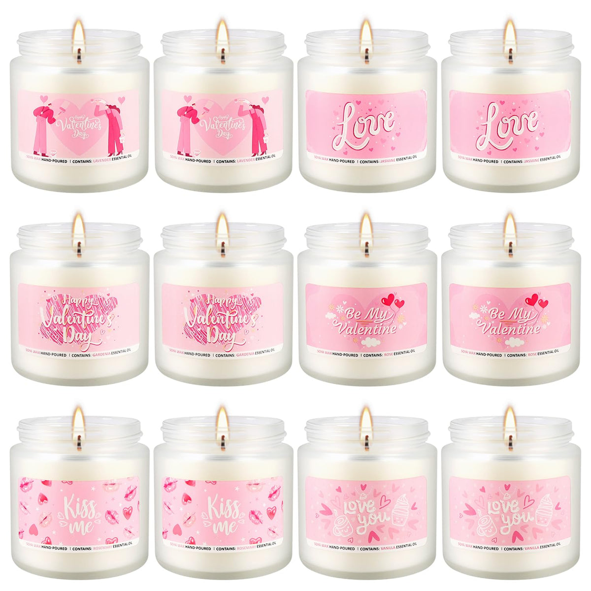 tlnfhrpi Valentines scented candles set in gift-ready packaging for romantic ambiance