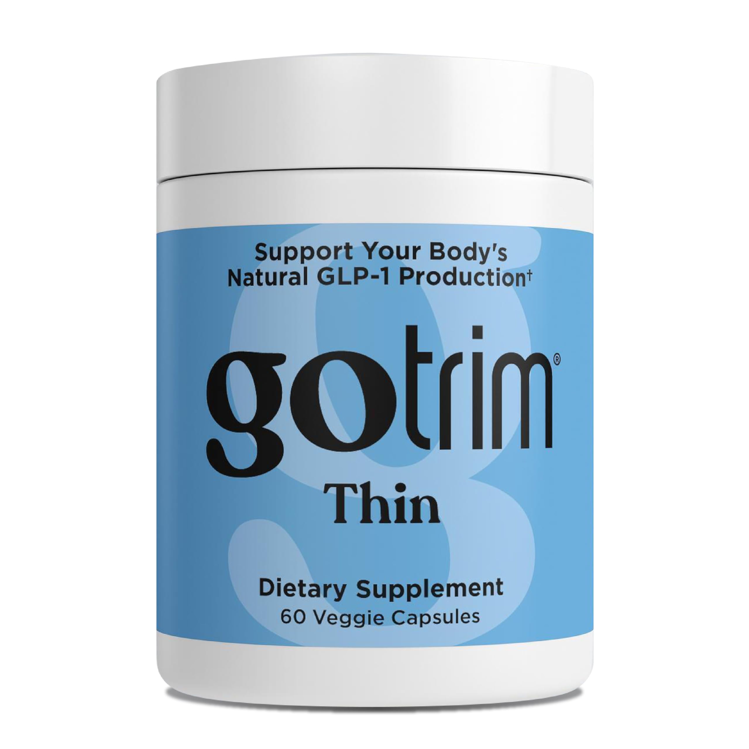 TLS GoTrim bottle front showing vegan satiety support for daily routines.