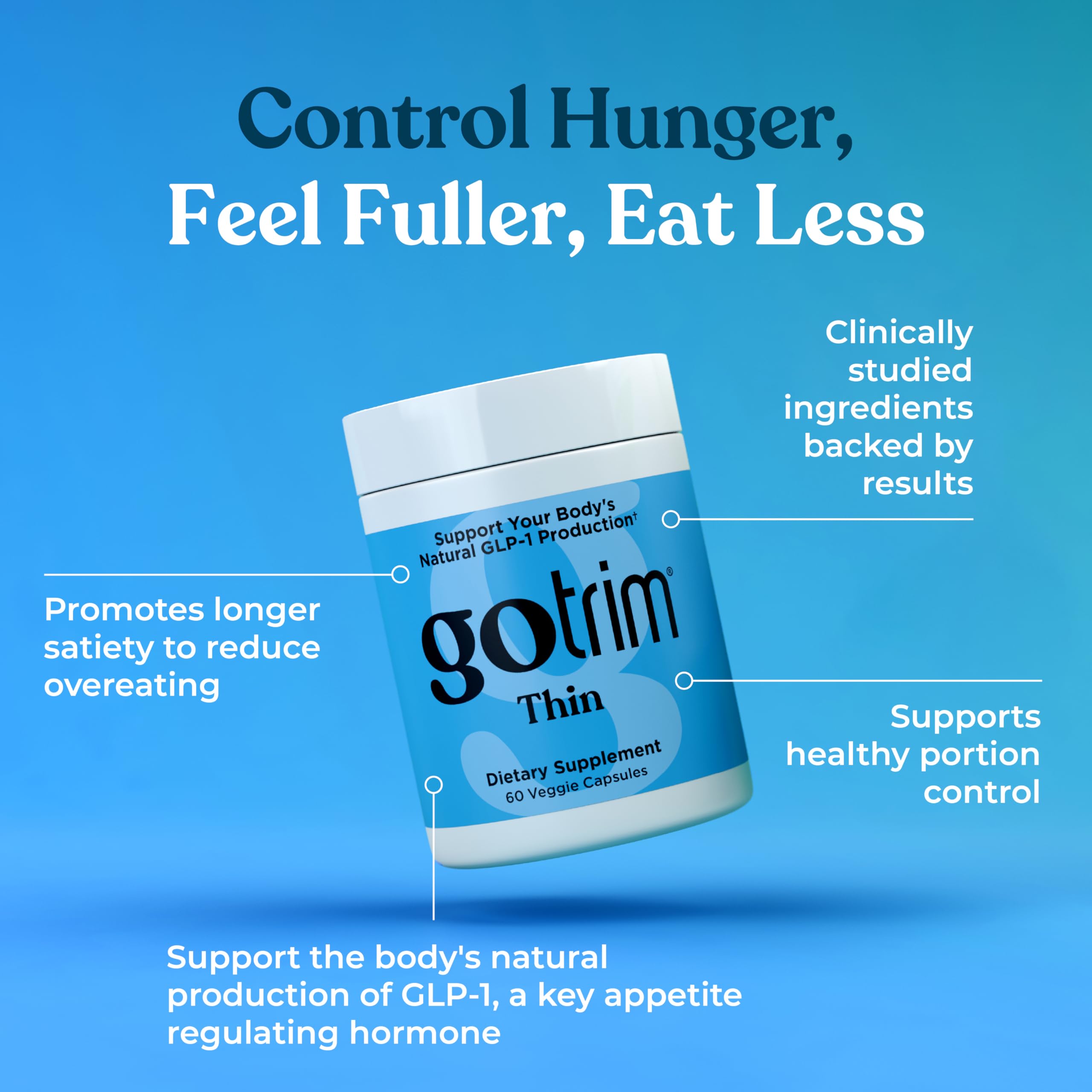 TLS GoTrim capsules closeup showing small vegan capsules for daily use.