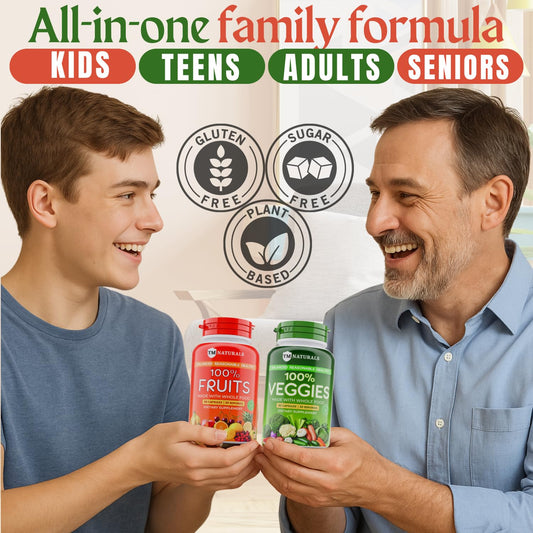 TM NATURALS fruit and veggies capsules close-up vegan energy support