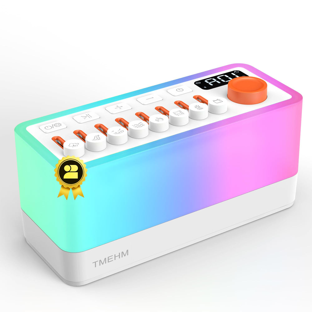 TMEHM 3-in-1 Sleep Sound Machine front view, compact for travel