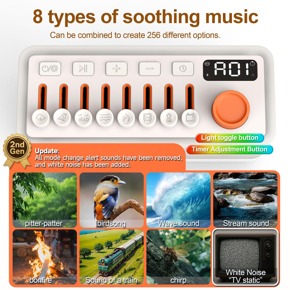 TMEHM 3-in-1 Sleep Sound Machine with 30 level night light in use
