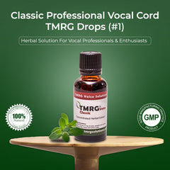 Close-up of TMRG drops ready to soothe the throat.