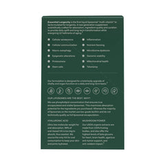 TMW Essential Longevity liposomal blend close-up showing premium absorption.