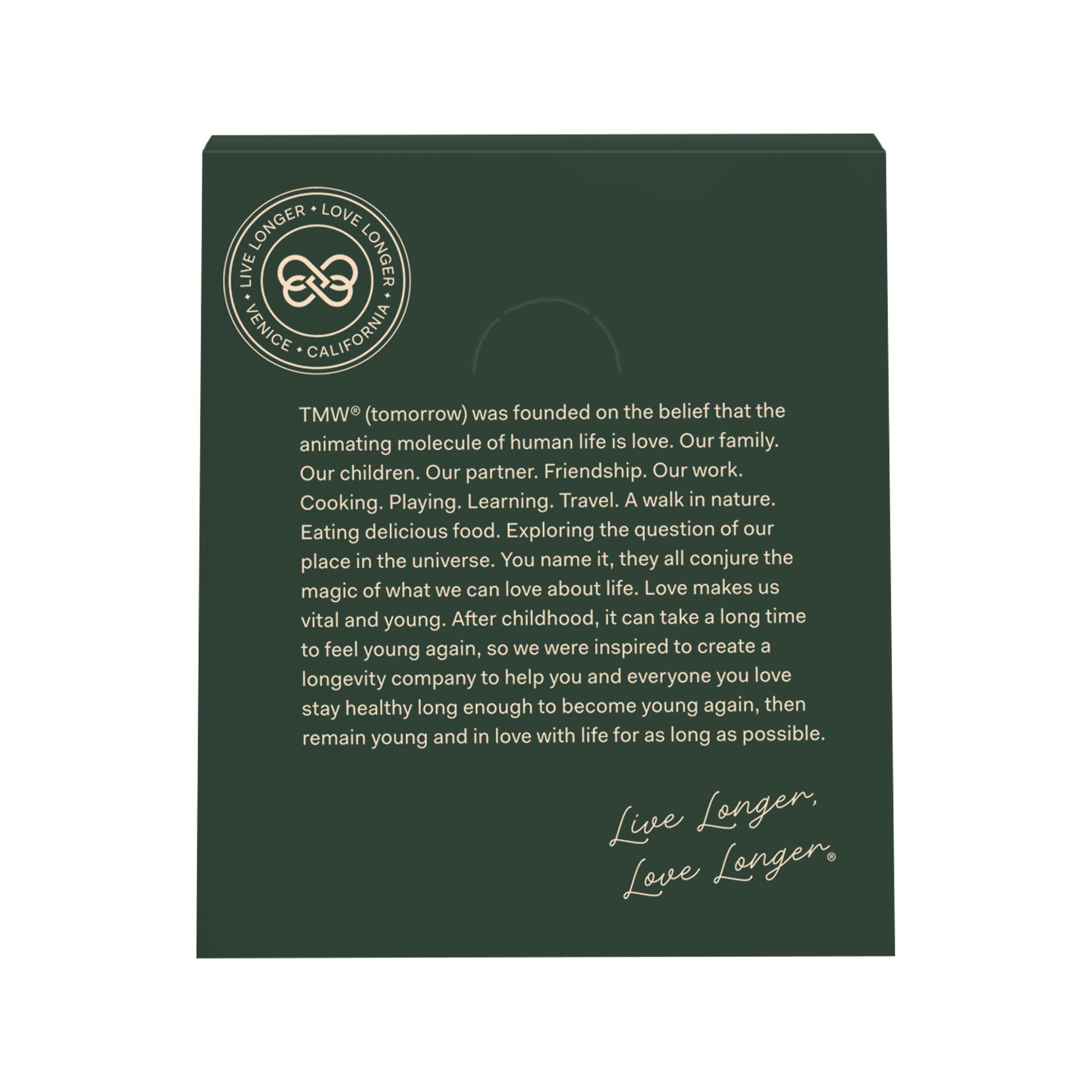 TMW Essential Longevity sachet dissolving in coffee for steady energy.