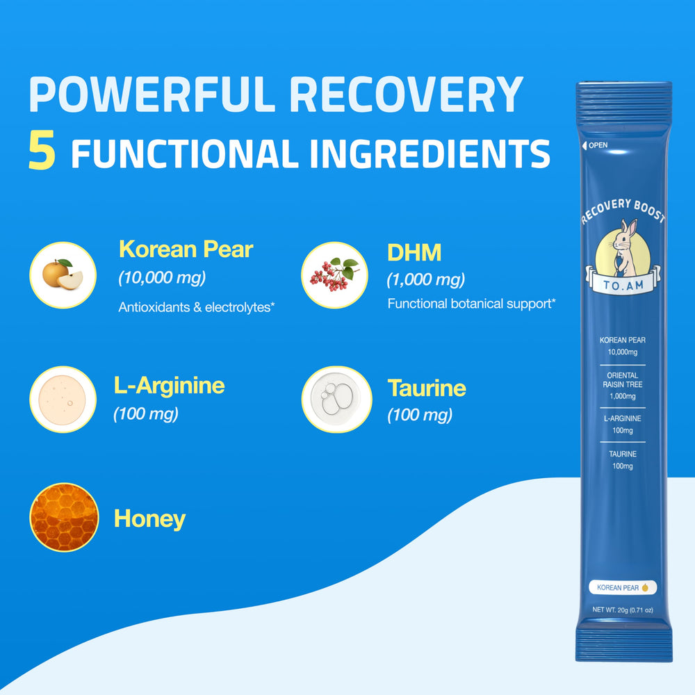 TO. AM Recovery Boost jelly stick close-up highlights a tasty, convenient hydration support.