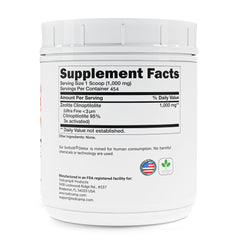 Todicamp Zeolite Detox pour showing simple dosing for gut and liver care.