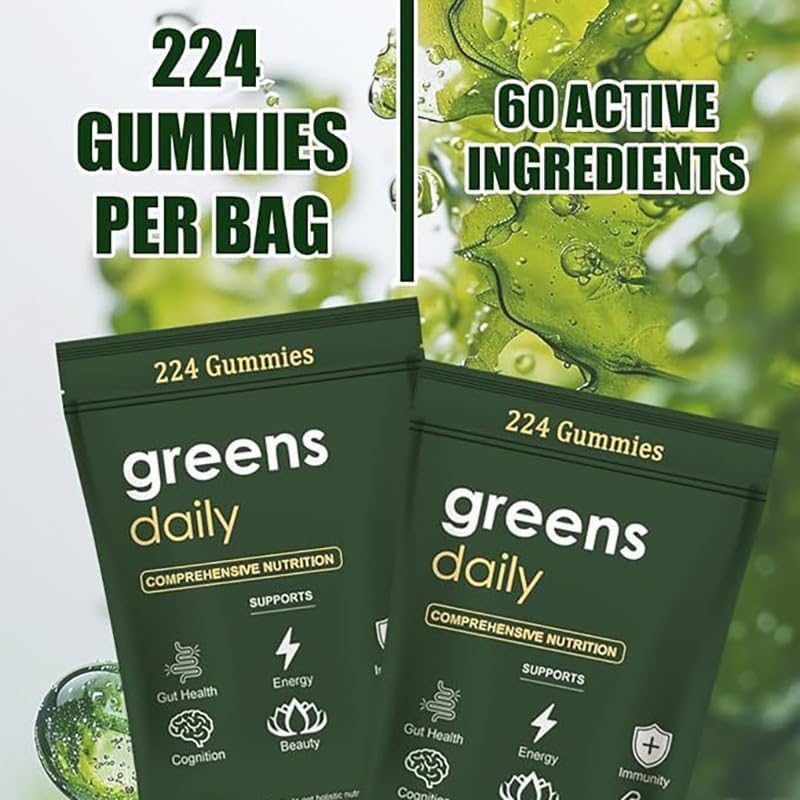 TOGOLIUN Greens Gummies chlorella spirulina blend emphasizes plant nutrients