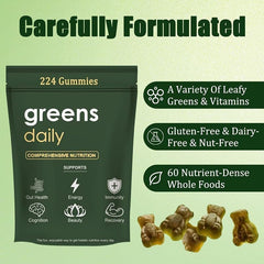 TOGOLIUN Greens Gummies pour illustrates convenient daily nutrition anytime