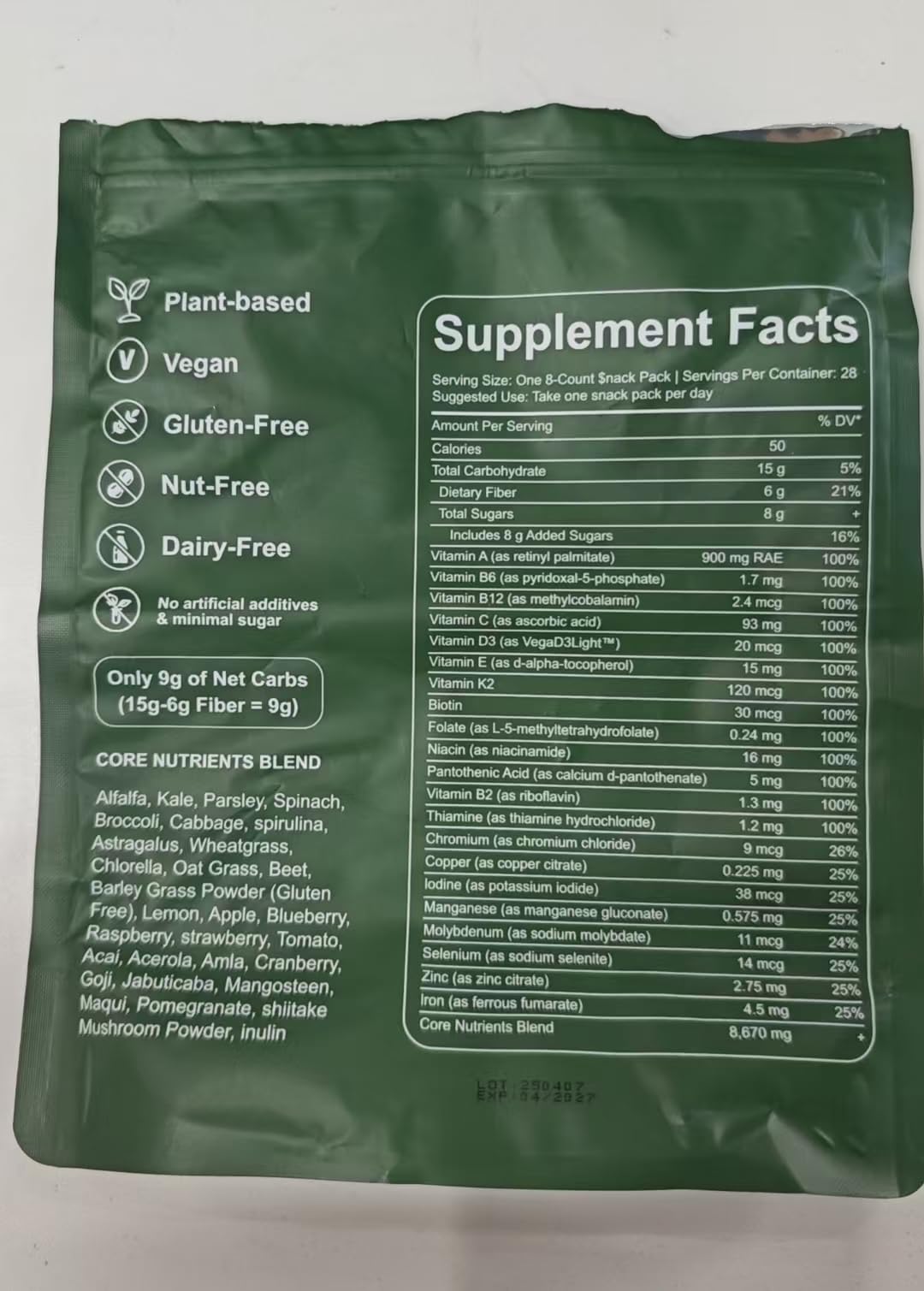 TOGOLIUN Greens Gummies serving snack on-the-go idea