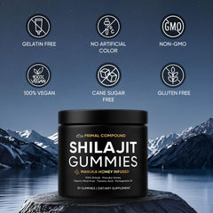 TOGOLIUN Primal Compound Shilajit Gummies highlighting fulvic acid and minerals