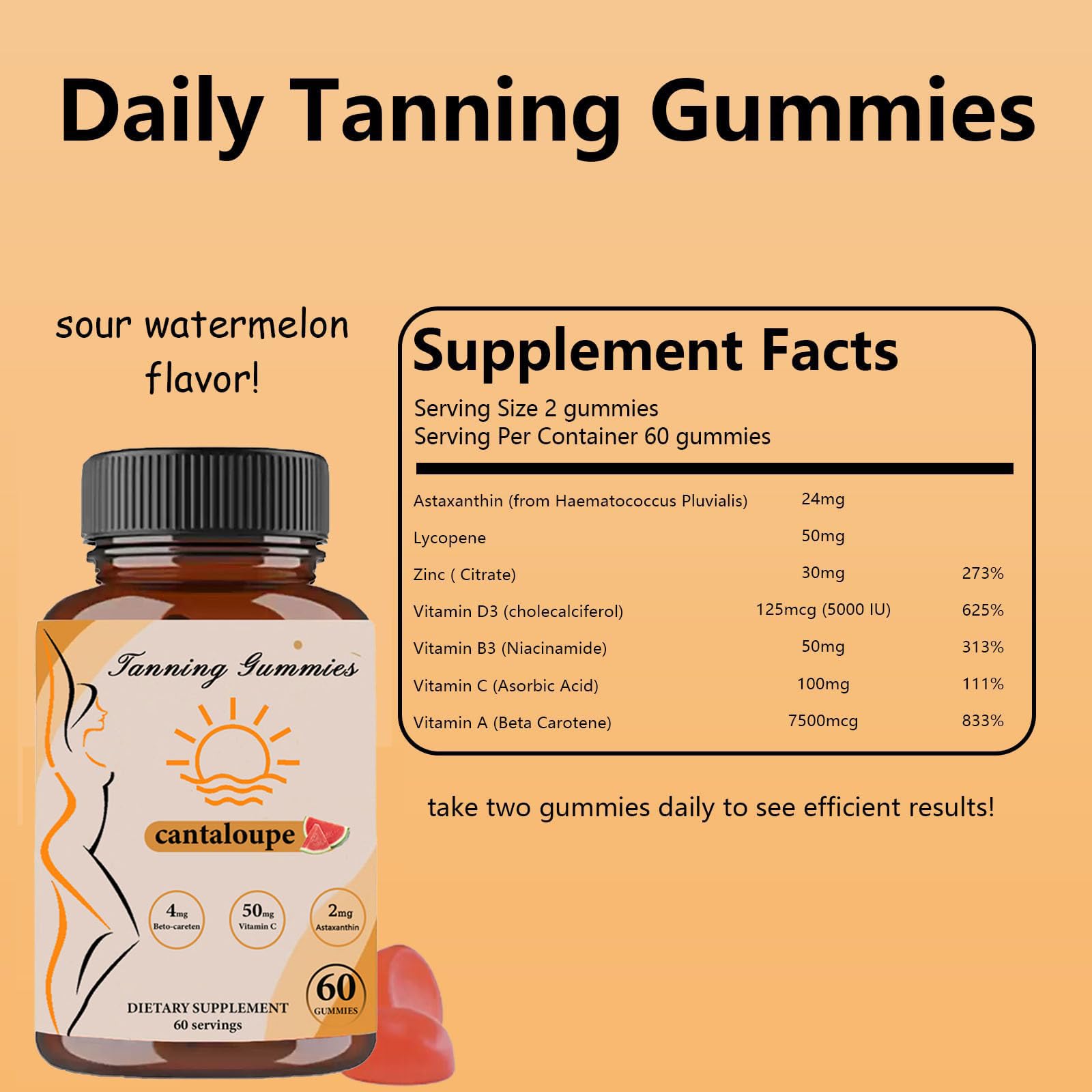 TOGOLIUN tanning gummies bottle ready for your daily routine.