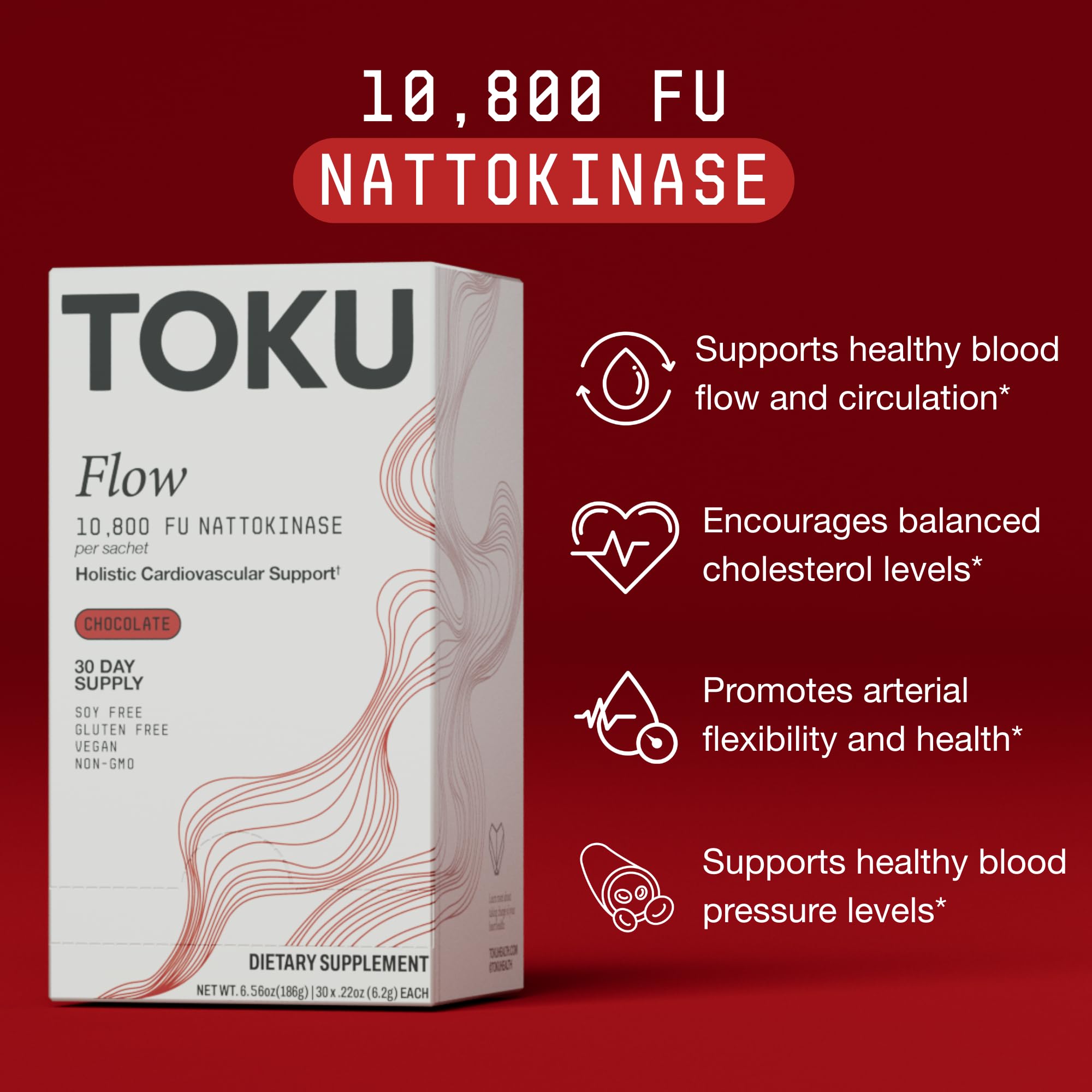 Toku Flow bottle close-up highlighting vitamin K2 MK7 for calcium balance