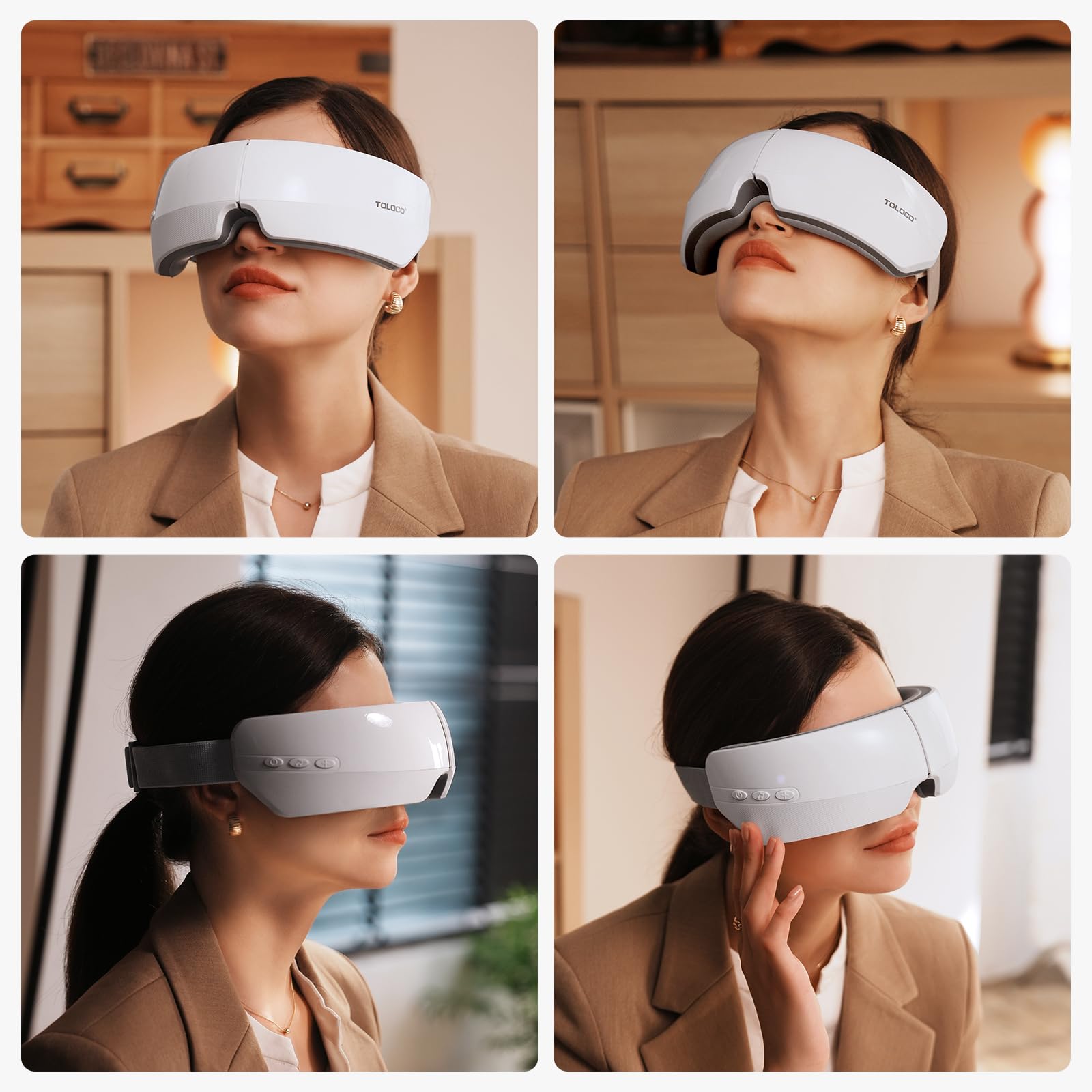 TOLOCO Eye Massager gift packaging suggests a thoughtful gift for wellness-minded loved ones.
