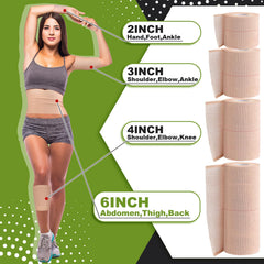 Tondiamo elastic tape applied to knee demonstrates secure, comfortable support.
