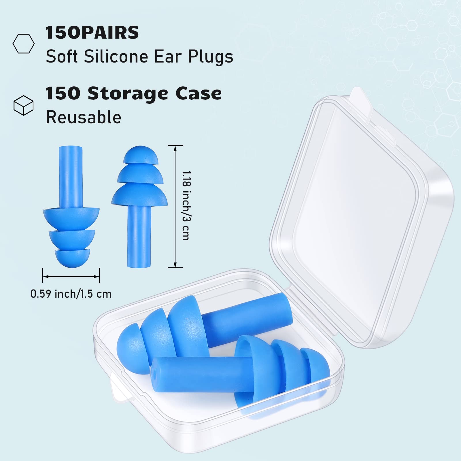 Tondiamo silicone ear plugs with carry case for organized portability.