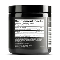 Toniiq Alpha GPC capsules closeup 600mg highlighting concentrated purity