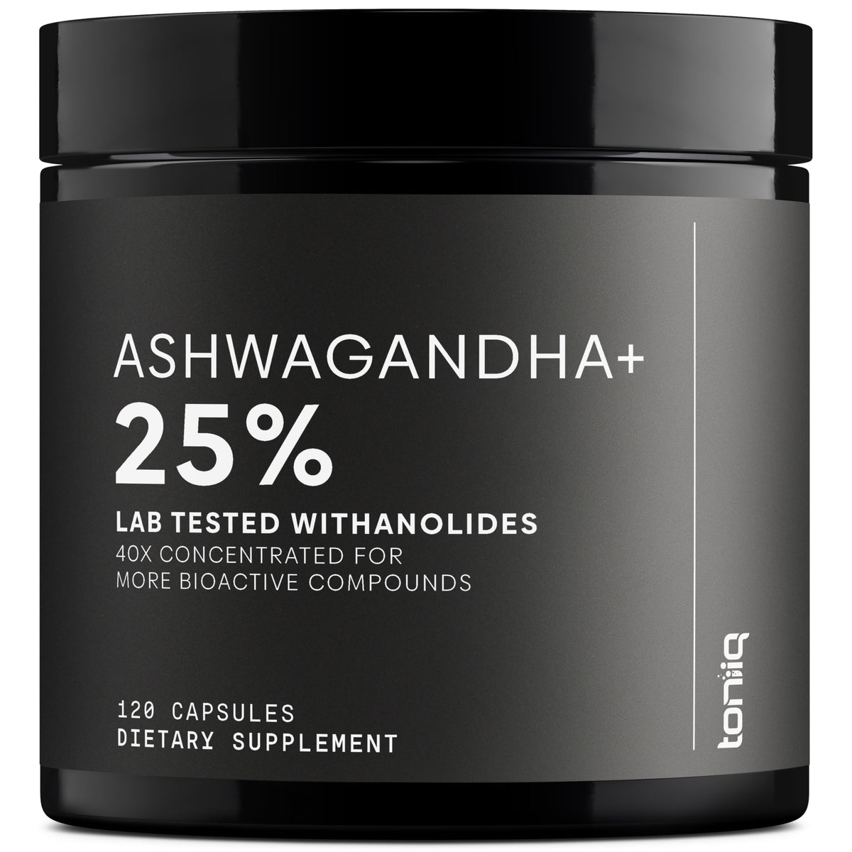 Toniiq Ashwagandha 40:1 extract bottle shows potency for daily use