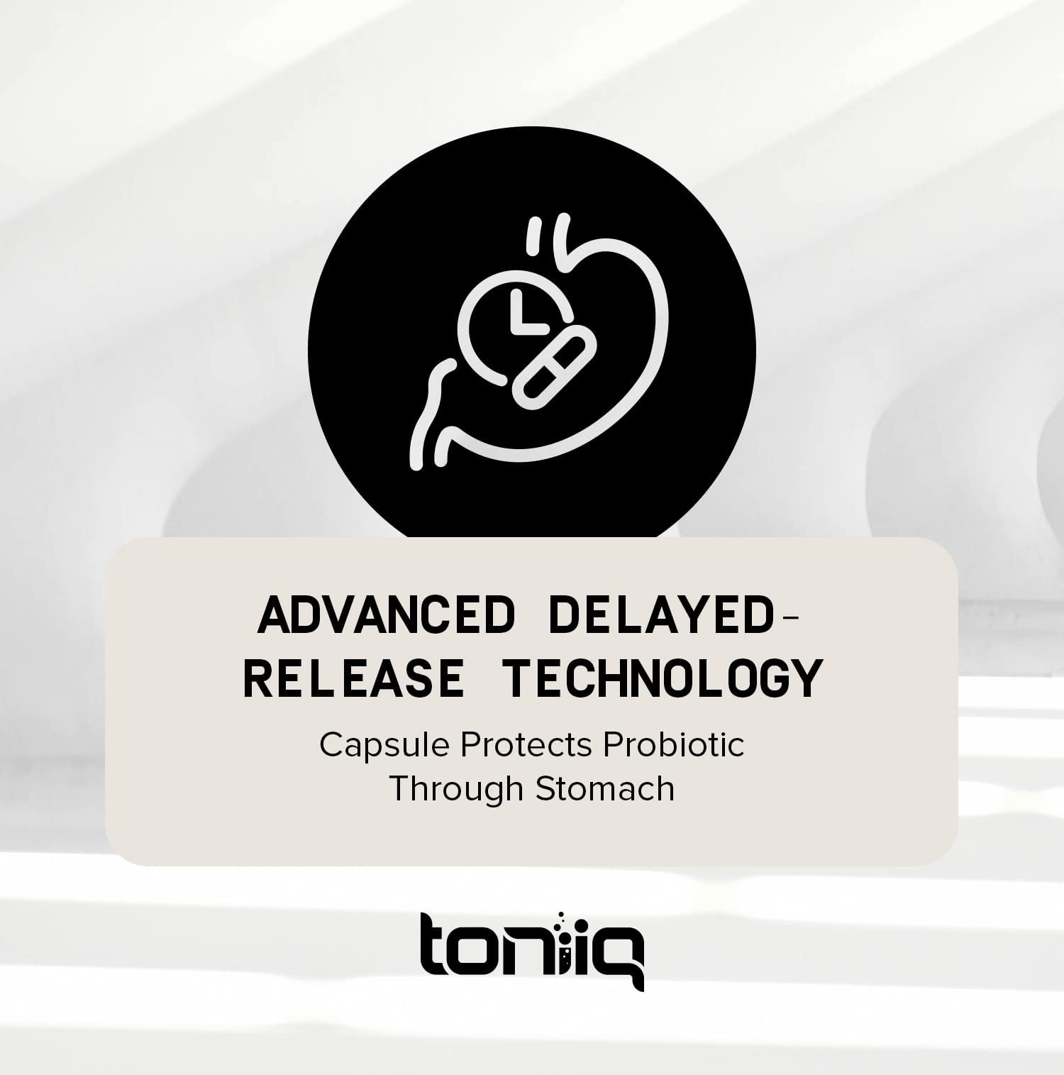Toniiq batch-testing-process symbol confirming product purity.