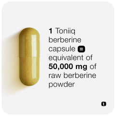 Toniiq Berberine HCl aqueous extraction process communicates clean manufacturing and purity