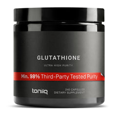 Toniiq Glutathione 1000mg capsules bottle with high purity for potent bioavailability