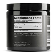 Toniiq Glycine 1300mg capsules for convenient daily dosing.