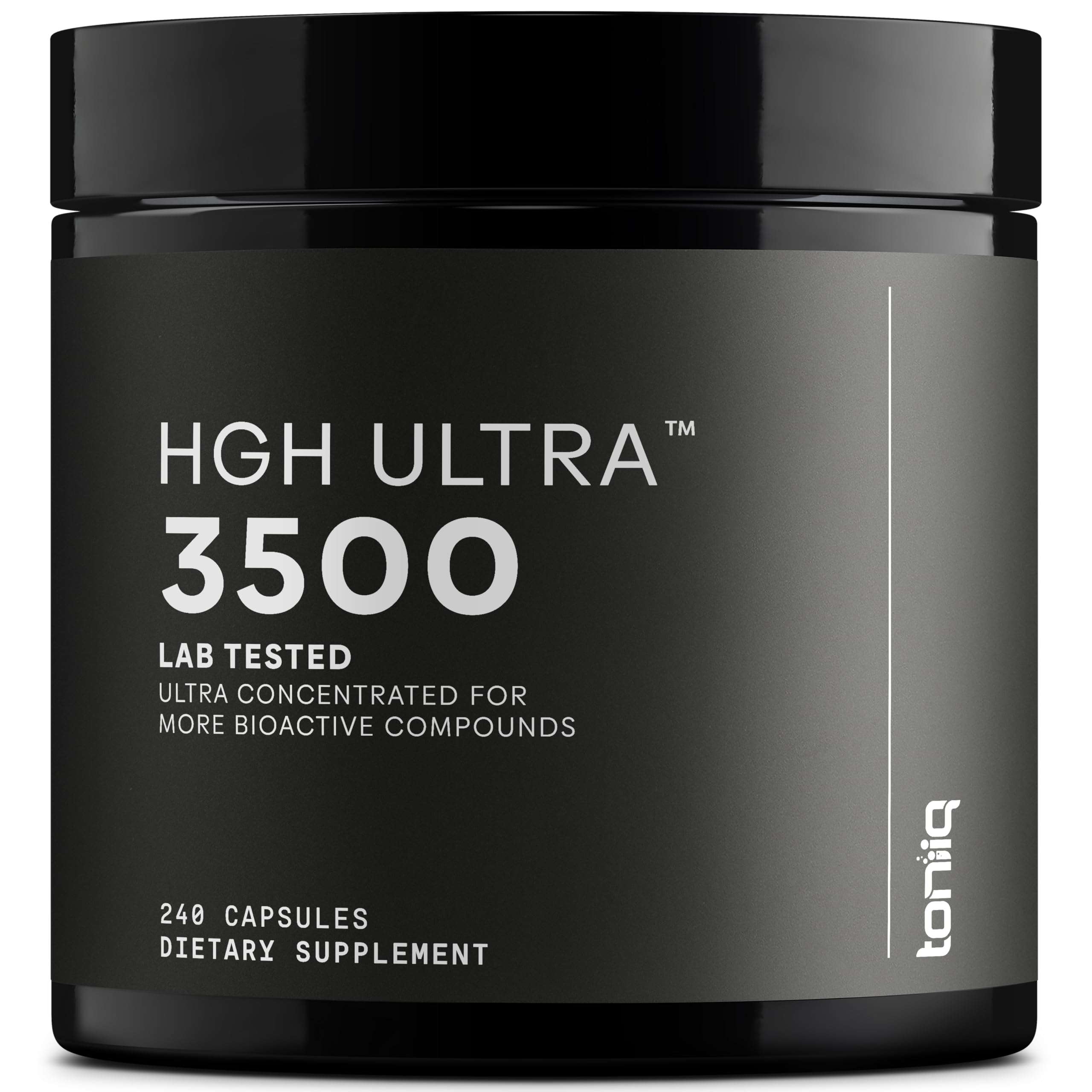 Toniiq HGH supplements bottle front view highlighting a premium blend for daily wellness.