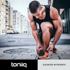 Toniiq HGH capsule close-up illustrating capsule texture and high-purity formulation.