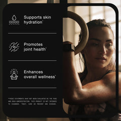 Toniiq Hyaluronic Acid ingredients illustration highlights non-GMO fermentation and vitamin C synergy