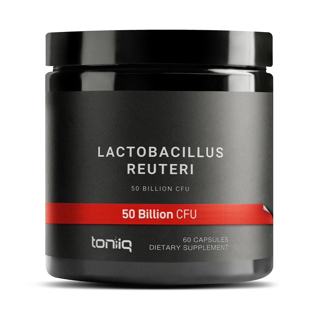 Toniiq probiotic bottle with 50B CFU per serving for daily support
