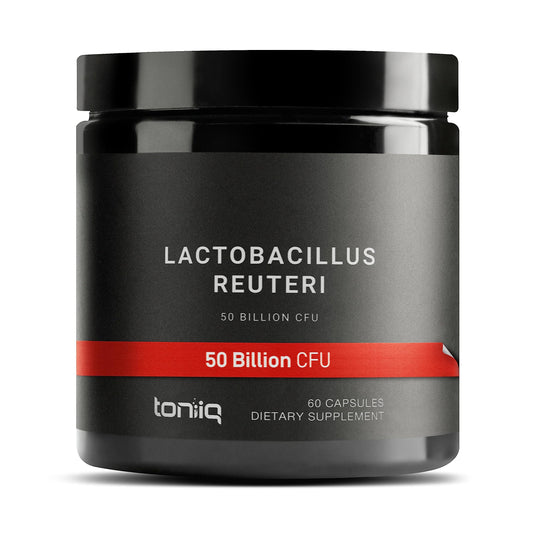 Toniiq probiotic bottle with 50B CFU per serving for daily support