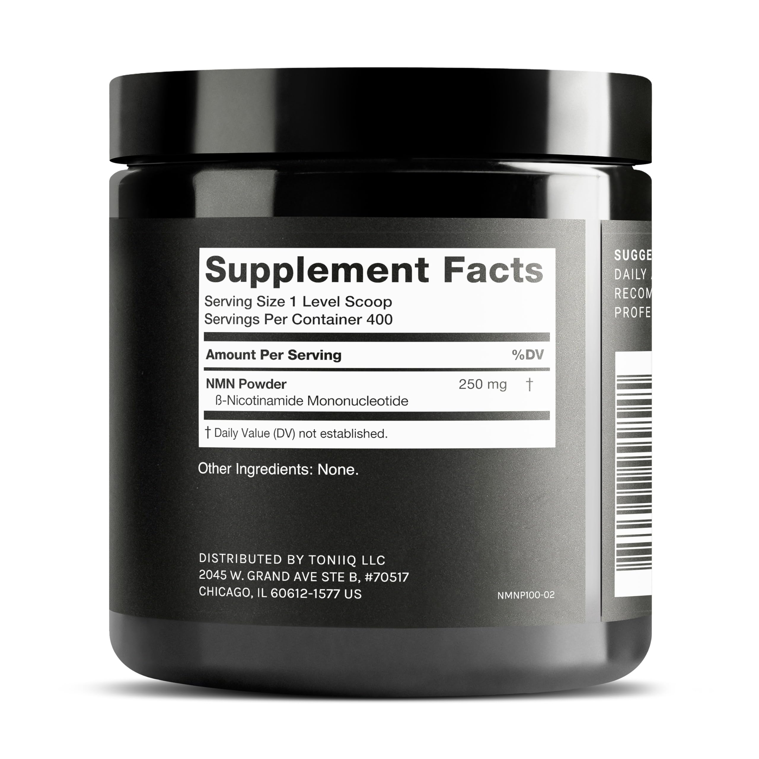 Toniiq NMN powder bottle on shelf shows convenient daily use.