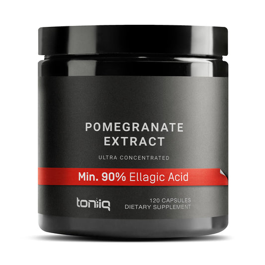 Toniiq Pomegranate Extract amber bottle for daily supplement routine