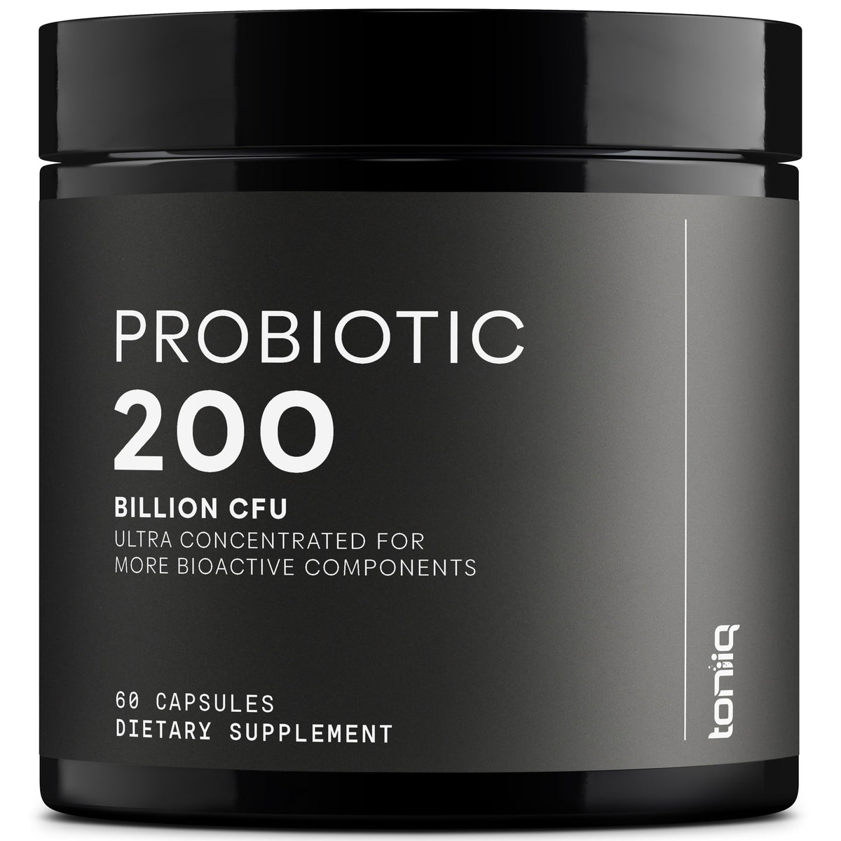 Toniiq probiotic 200Billion capsules for broad gut support.