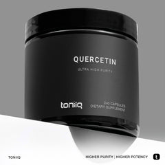 Toniiq Quercetin capsules show 95% purity for premium quality