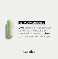 Toniiq Quercetin capsules produced in a GMP-certified USA facility
