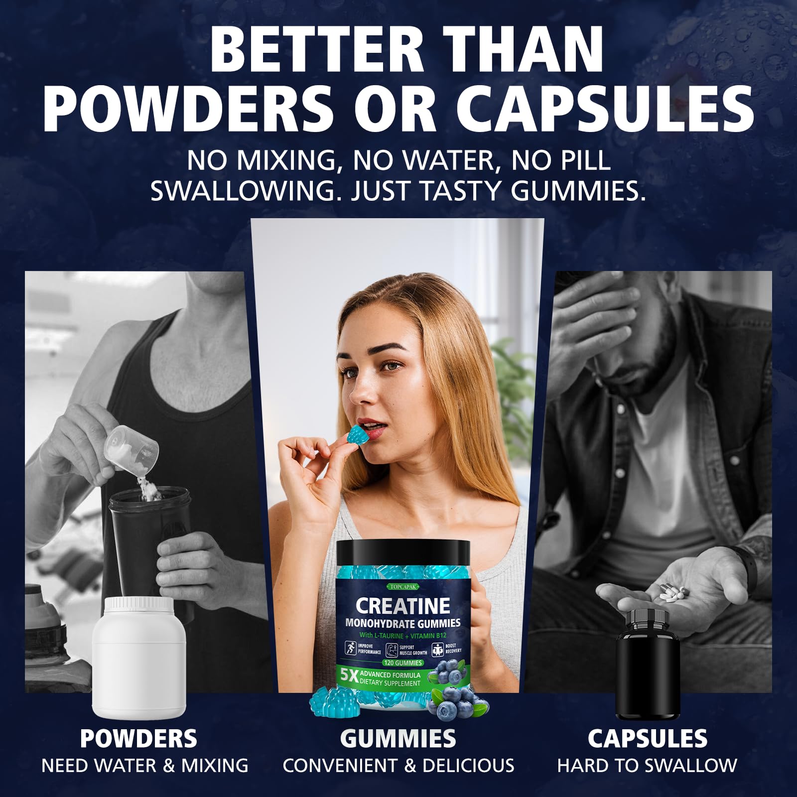 ingredient panel shows creatine monohydrate with taurine and b12