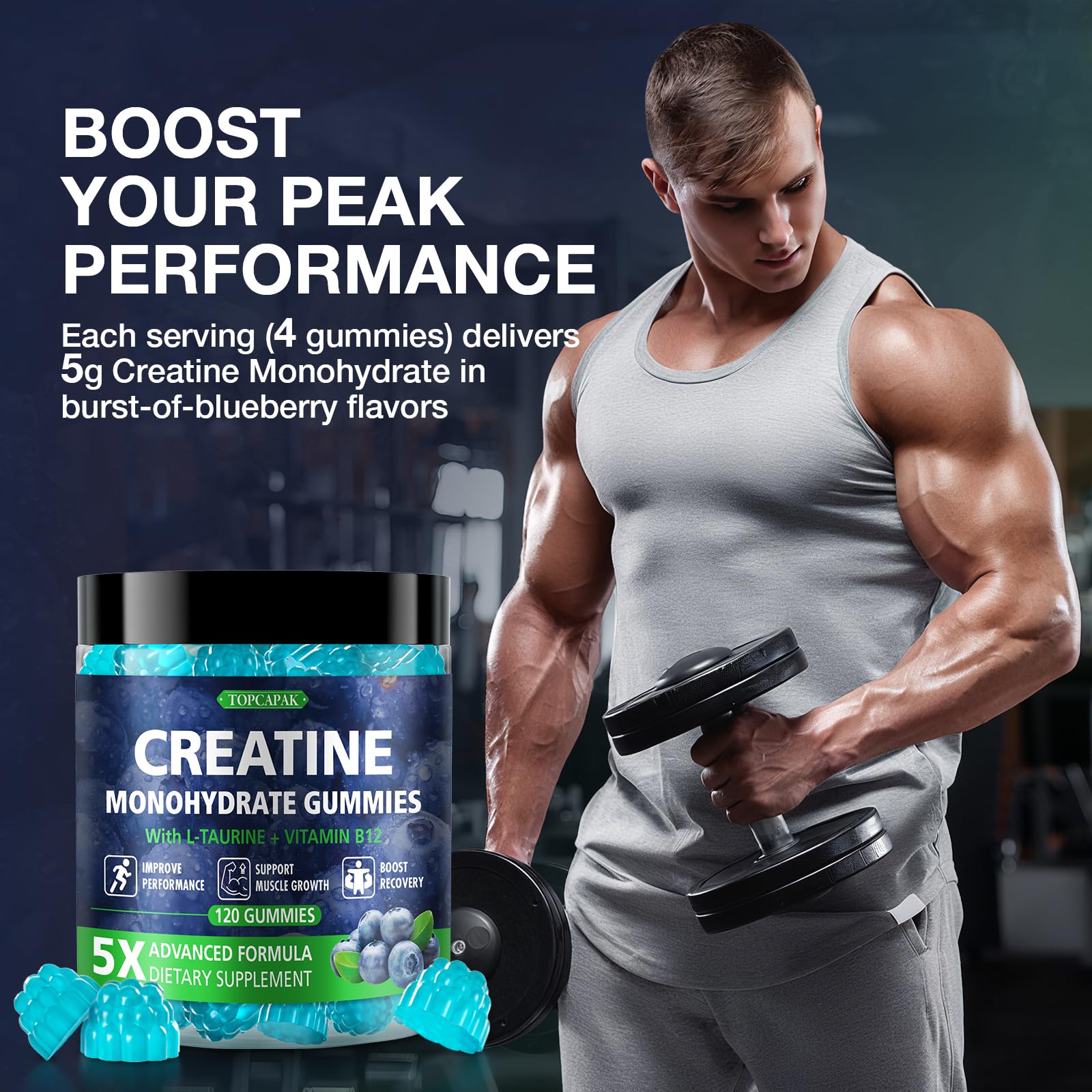 taurine and vitamin b12 presence in topcapak gummies supports daily energy