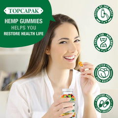 TopCAPAK Hemp Gummies ready to take, perfect for evening ritual balance.