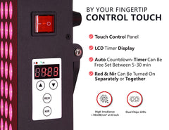 Topcupro dual-chip 660nm and 850nm LEDs cover surface and deeper tissue areas.