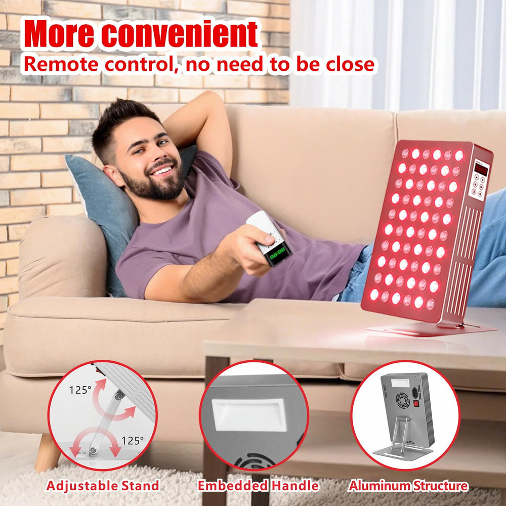 Topcupro Red Light Panel stand adjustable shows versatile angle for targeted treatment