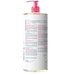 Topicrem Ultra-Hydratant Shower Gel label close-up highlights creamy, non-drying formula.