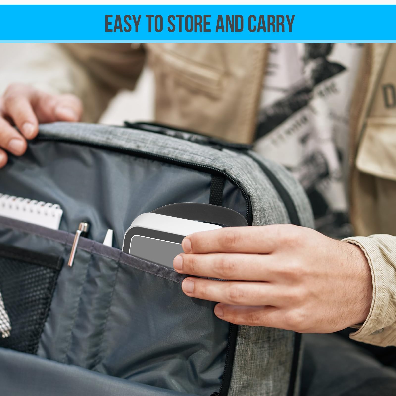 TopLeder compact design fits easily in a bag for on-the-go use
